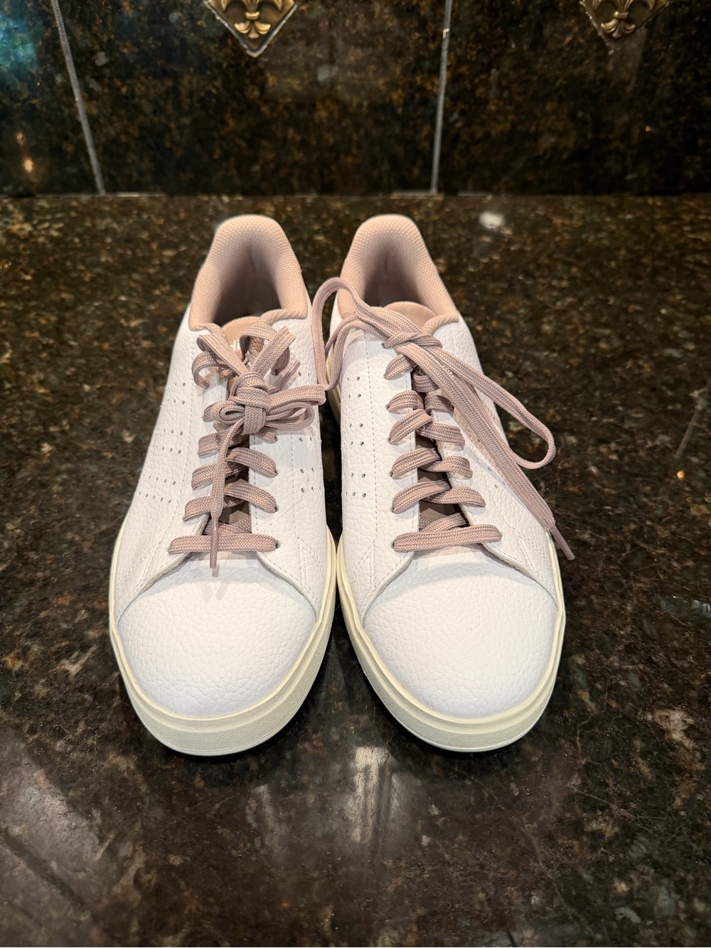 Adidas Casual Leather Sneakers in Tan and White Men’s Size 8